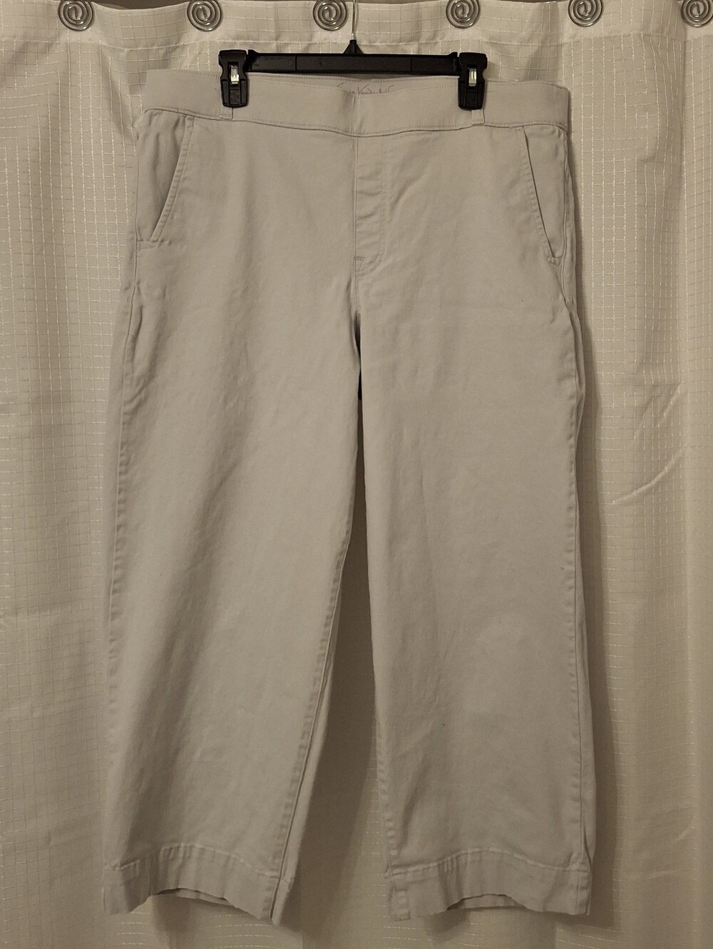 Gloria Vanderbilt Light Gray Cropped Wide-Leg Pants